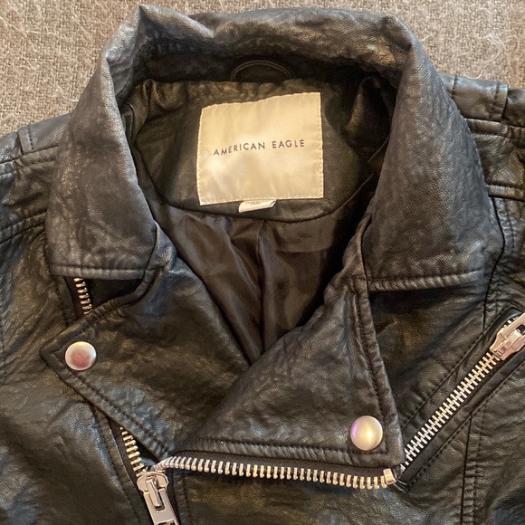 Like new! American Eagle AE Moto Leather jacket faux leather jacket - Picture 6 of 7